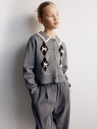 кардиган с воротником для девочек фотография