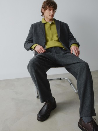 классические брюки из смесовой шерсти - мужская одежда на защипе 