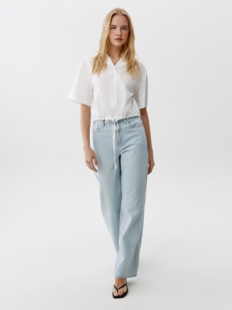 классические прямые джинсы со средней посадкой - женские джинсы для взрослых 