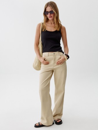 классические прямые джинсы со средней посадкой - женские джинсы для взрослых 