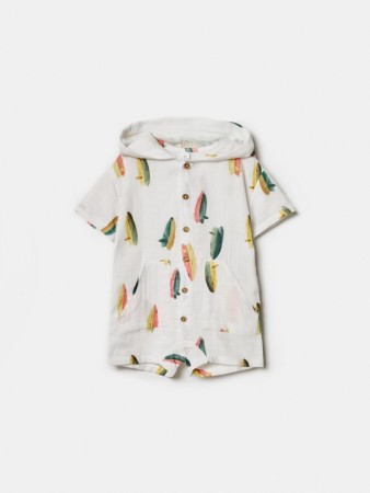 комбинезон из муслина с капюшоном для малышей - детские комбинезоны с капюшоном 