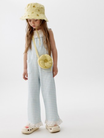 комбинезон в клетку для девочек - детская одежда российская 