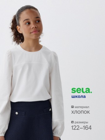 комбинированная белая блузка для девочек фотография
