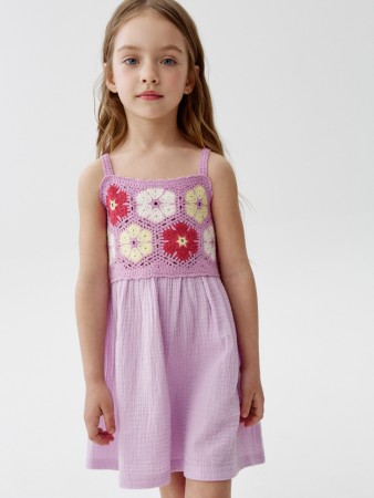 комбинированное платье на бретелях для девочек фотография