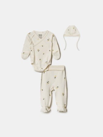 комплект из чепчика, боди и ползунков со швами наружу для малышей - детская одежда sela 