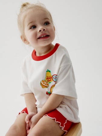 комплект из футболки и шорт для малышей - детские футболки с поясом 