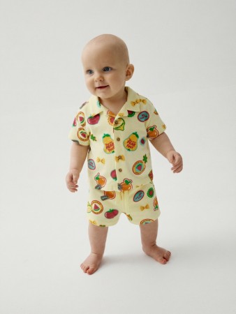 комплект из рубашки и шорт для малышей - детская одежда трикотажная 