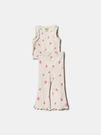 комплект из топа и брюк для малышей - детские брюки с вырезом 