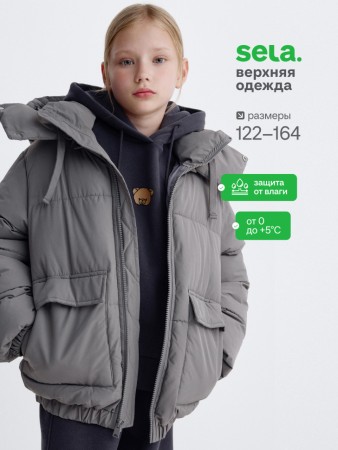 короткая куртка с капюшоном для девочек из коллекции  archive фотография