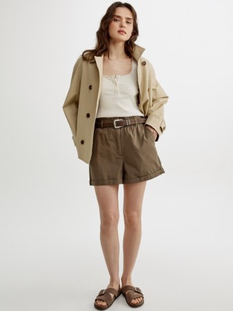 короткие шорты с присборенной талией - женские шорты