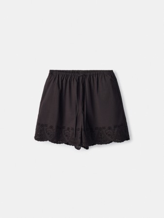короткие шорты с вышивкой из хлопка - женская одежда, обувь и аксессуары эластичная 