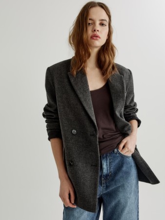 короткое двубортное пальто из смесовой шерсти - женская одежда, обувь и аксессуары российская 