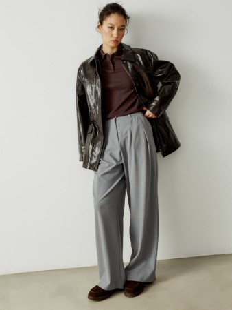 костюмные широкие брюки с меланж эффектом - женские брюки sela 