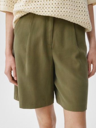 костюмные шорты на резинке - женские шорты с поясом 