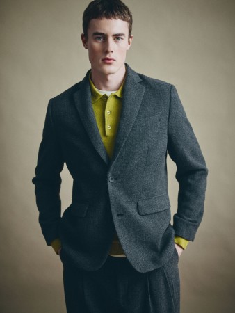 костюмный пиджак из смесовой шерсти - мужская одежда с рисунком елочка 