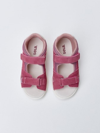 кожаные сандалии на липучках для девочек - обувь