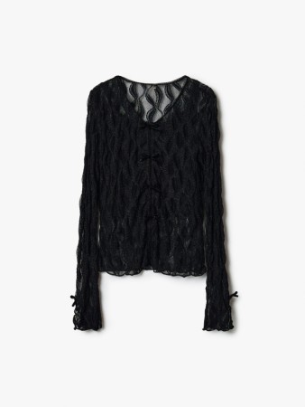 кружевная блузка с бантиками для девочек - блузы и рубашки кружевные 