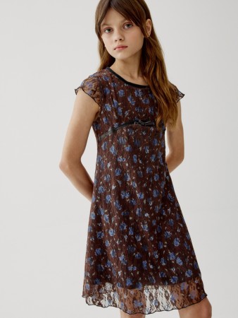 кружевное платье с цветочным принтом для девочек - детская одежда, обувь и аксессуары для всех возрастов премиальная 