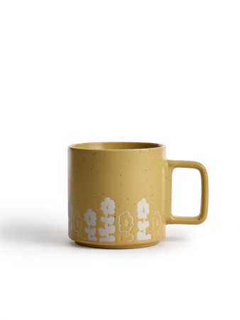 кружка из каменной керамики с рисунком - товары для дома