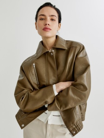куртка оверсайз из экокожи - женские куртки и пуховики для взрослых 