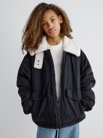 куртка с меховым воротником для девочек - детская одежда, обувь и аксессуары с ремешком 