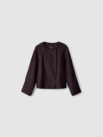 легкая двубортная куртка из льна премиум качества - куртки для взрослых 