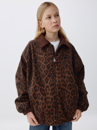 леопардовая куртка из твила для девочек - детская одежда, обувь и аксессуары для всех возрастов длинная 
