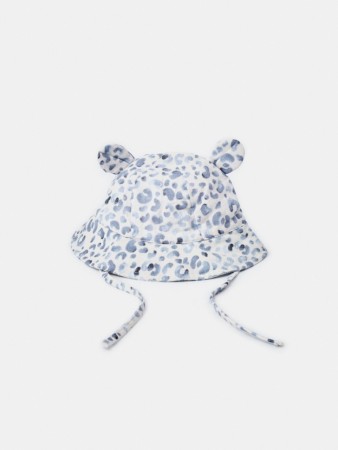 леопардовая панама с ушками и завязками для малышей - аксессуары хлопковые 