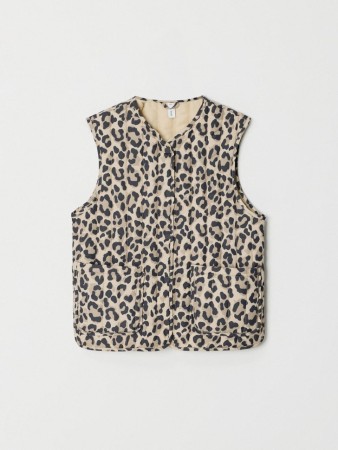 леопардовый стеганый жилет для девочек - детская одежда, обувь и аксессуары для всех возрастов на кнопках 