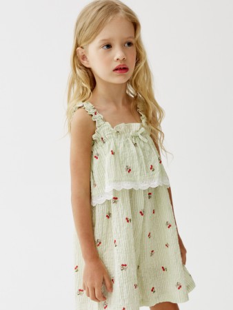 летний комбинезон на лямках для девочек - детские комбинезоны с бантом 