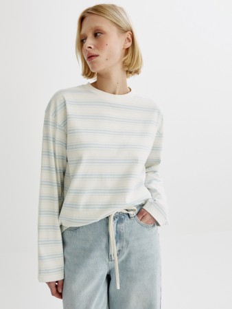 лонгслив анна оверсайз в полоску - женские лонгсливы в рубчик 
