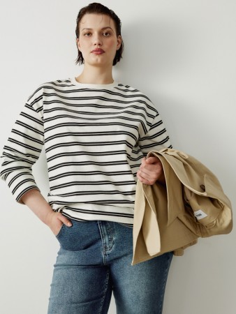 лонгслив анна оверсайз в полоску фотография