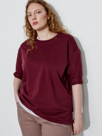 лонгслив анна оверсайз - женские футболки и поло сливовые 