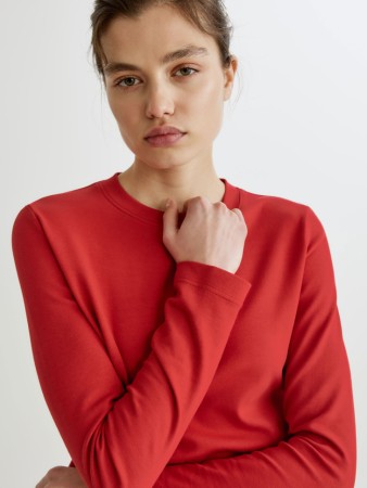 лонгслив из интерлока - лонгсливы в рубчик 