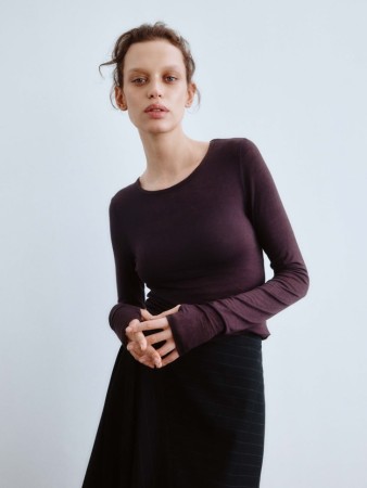 лонгслив из модала и кашемира фотография