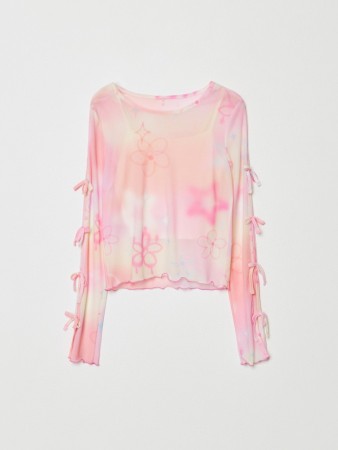 лонгслив из сетки с бантиками для девочек фотография