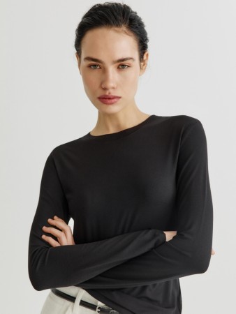 лонгслив из смесового модала - женские футболки и поло из модала 