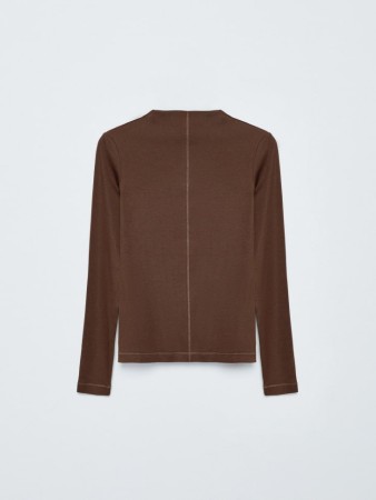 лонгслив из тенсела с добавлением шерсти - женские футболки и поло шерстяные 