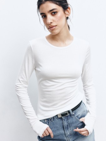 лонгслив из тенселя и шерсти премиум качества фотография