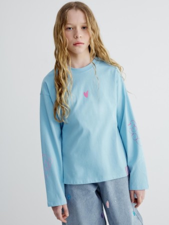 лонгслив оверсайз с принтом для девочек - детская одежда, обувь и аксессуары для всех возрастов оверсайз 