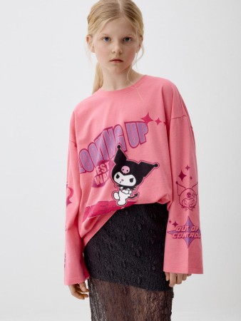 лонгслив оверсайз с принтом hello kitty фотография