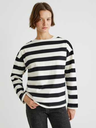 лонгслив оверсайз в полоску - женские футболки и поло длинные 