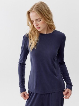 лонгслив приталенный из смесовой вискозы - женская одежда