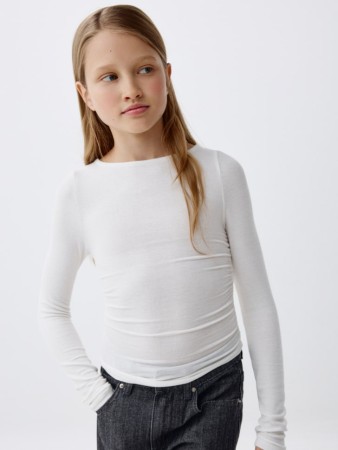 лонгслив с драпировкой для девочек - детская одежда для девочек 