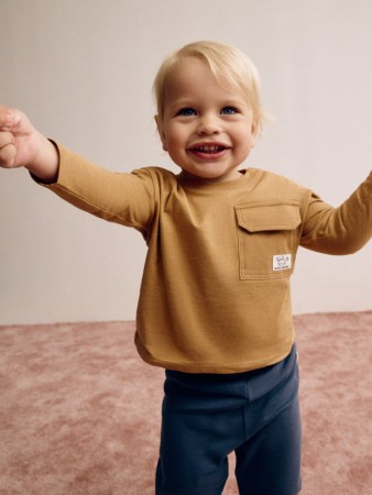 лонгслив с карманом для малышей - одежда, обувь и аксессуары для малышей с круглым вырезом 