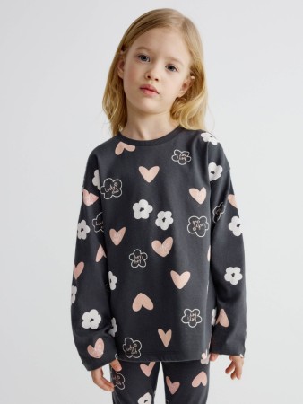 лонгслив с принтом для девочек фотография