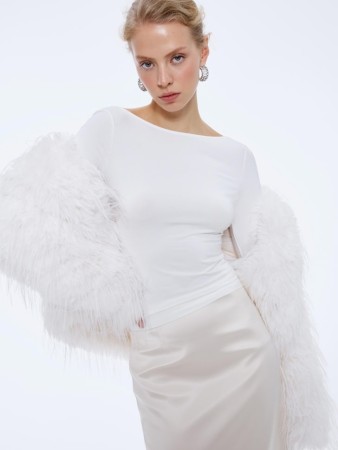 лонгслив с вырезом на спинке - женские лонгсливы с глубоким вырезом 