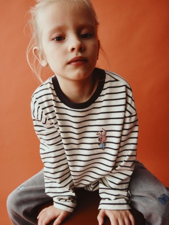 лонгслив с вышивкой для девочек из коллекции  x союзмультфильм - детские лонгсливы для девочек 