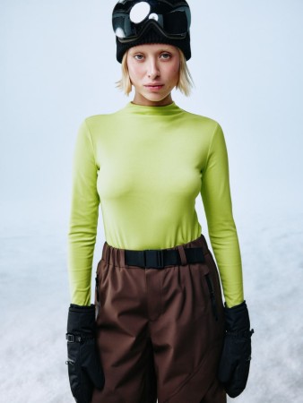 лонгслив в мелкий рубчик из горнолыжной коллекции - женская одежда из спандекса 