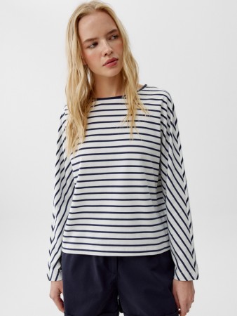 лонгслив в полоску прямого кроя фотография